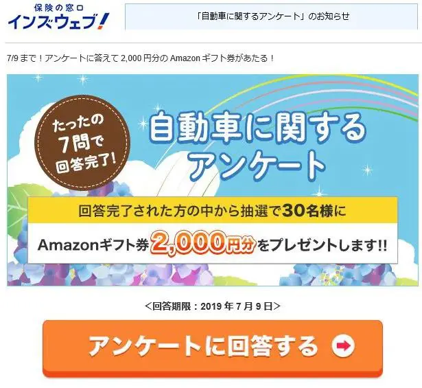 Amazonギフト券アンケート