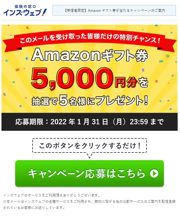 ほけんの窓口インズウェブAmazonギフト券プレゼントキャンペーン {2/1}